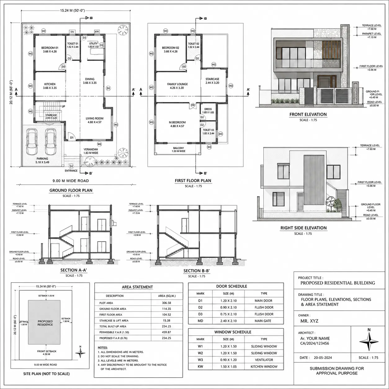 Architectural approval drawing