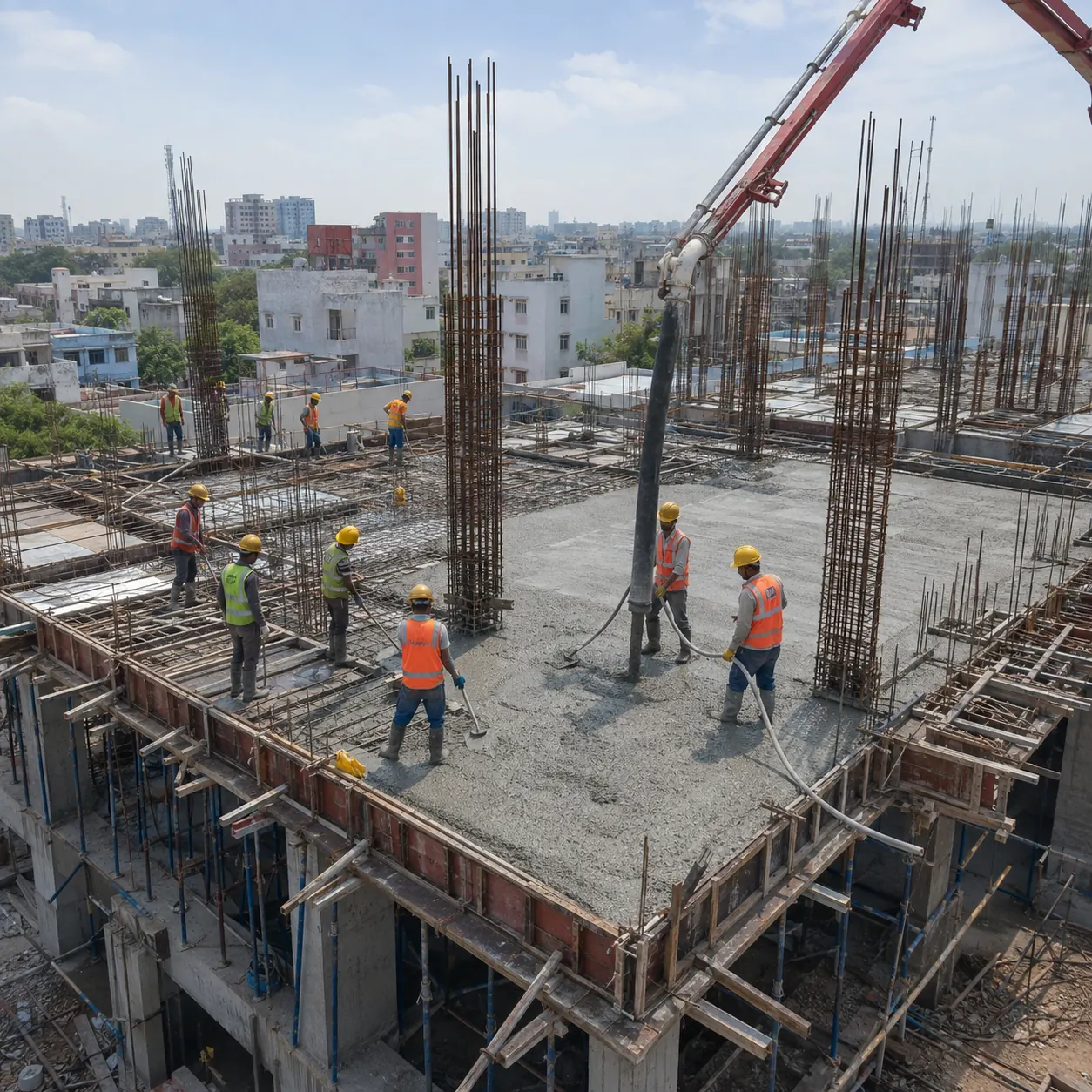 Concrete work construction site