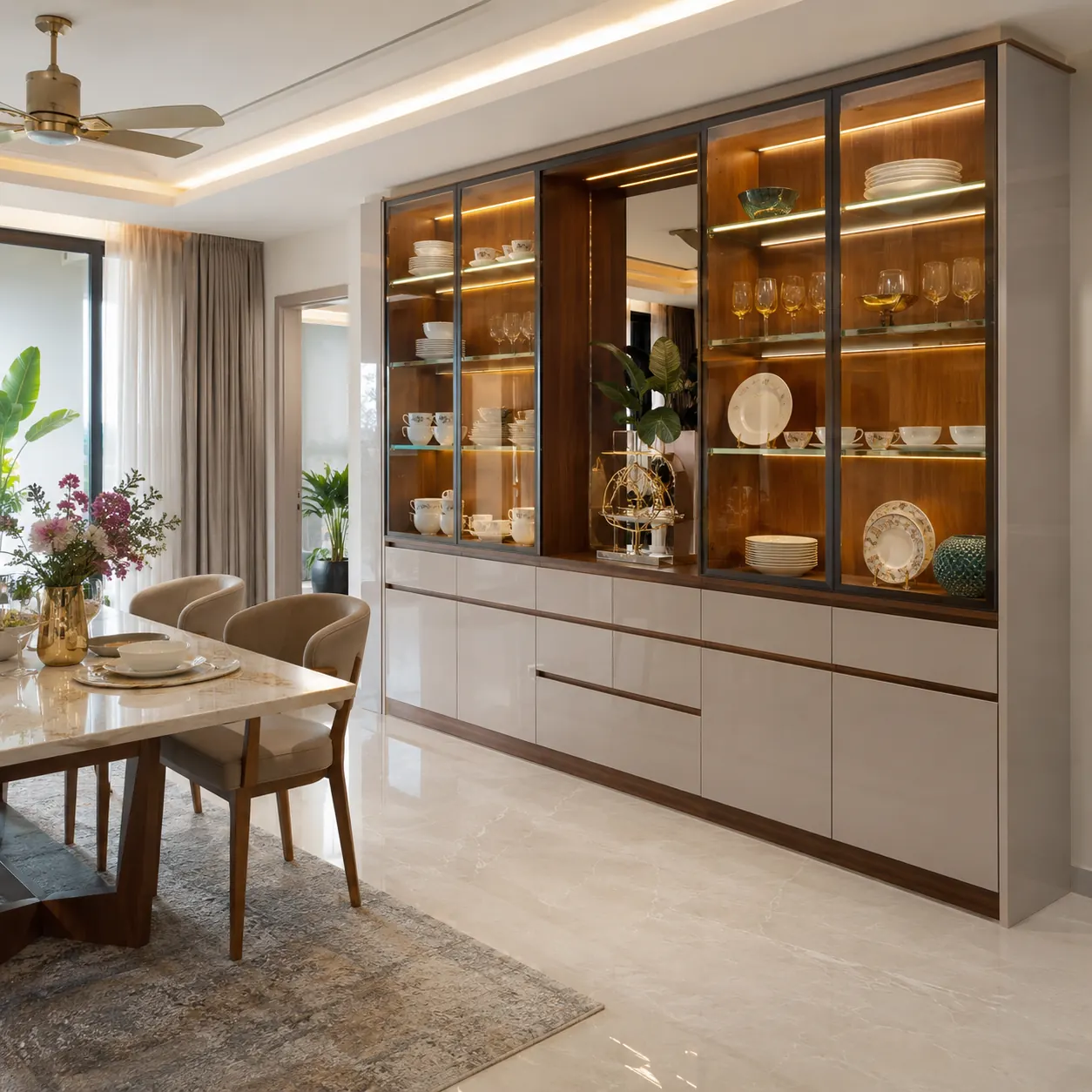 Modern crockery unit design for dining room