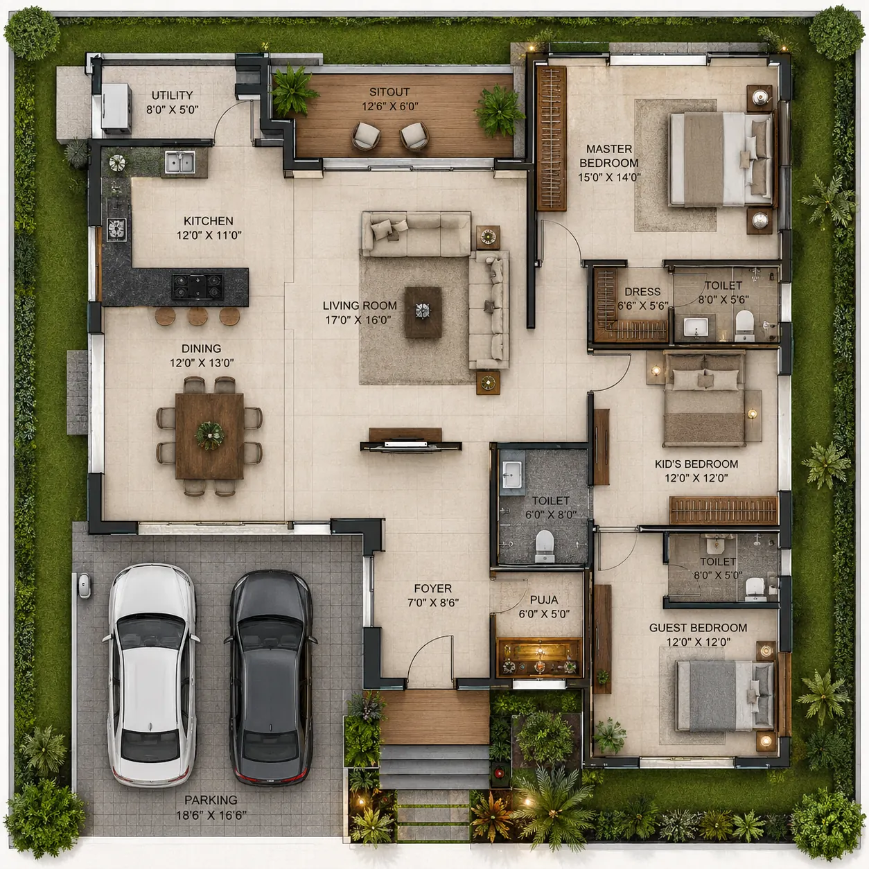 Architectural floor plan design