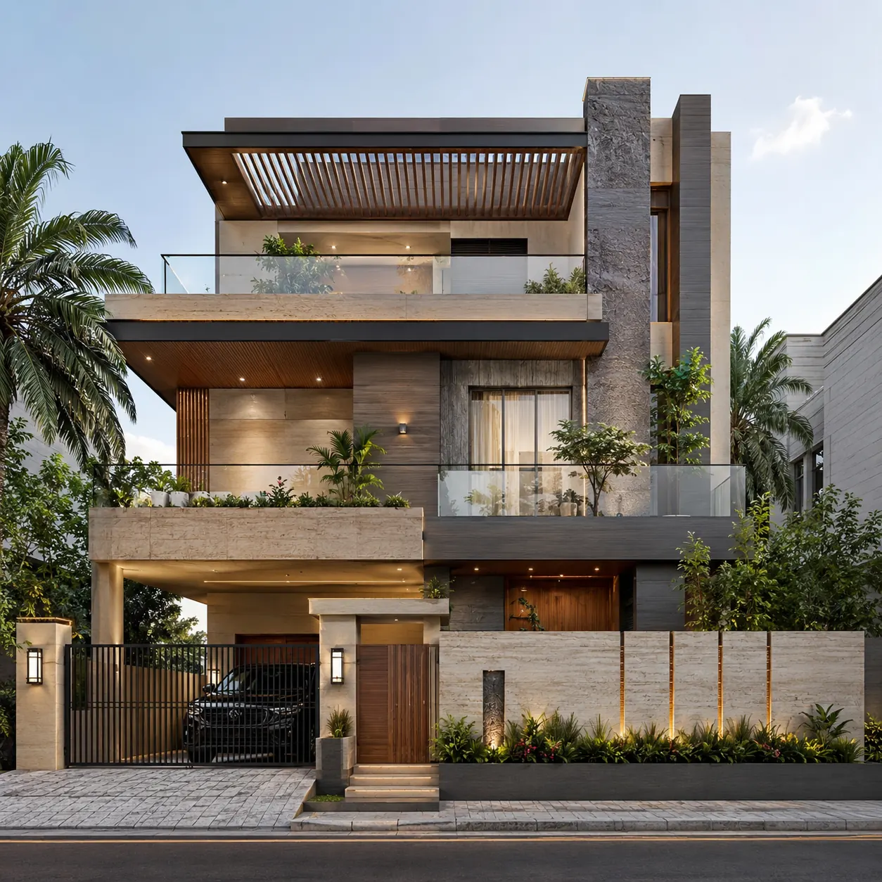 Modern front elevation design for house