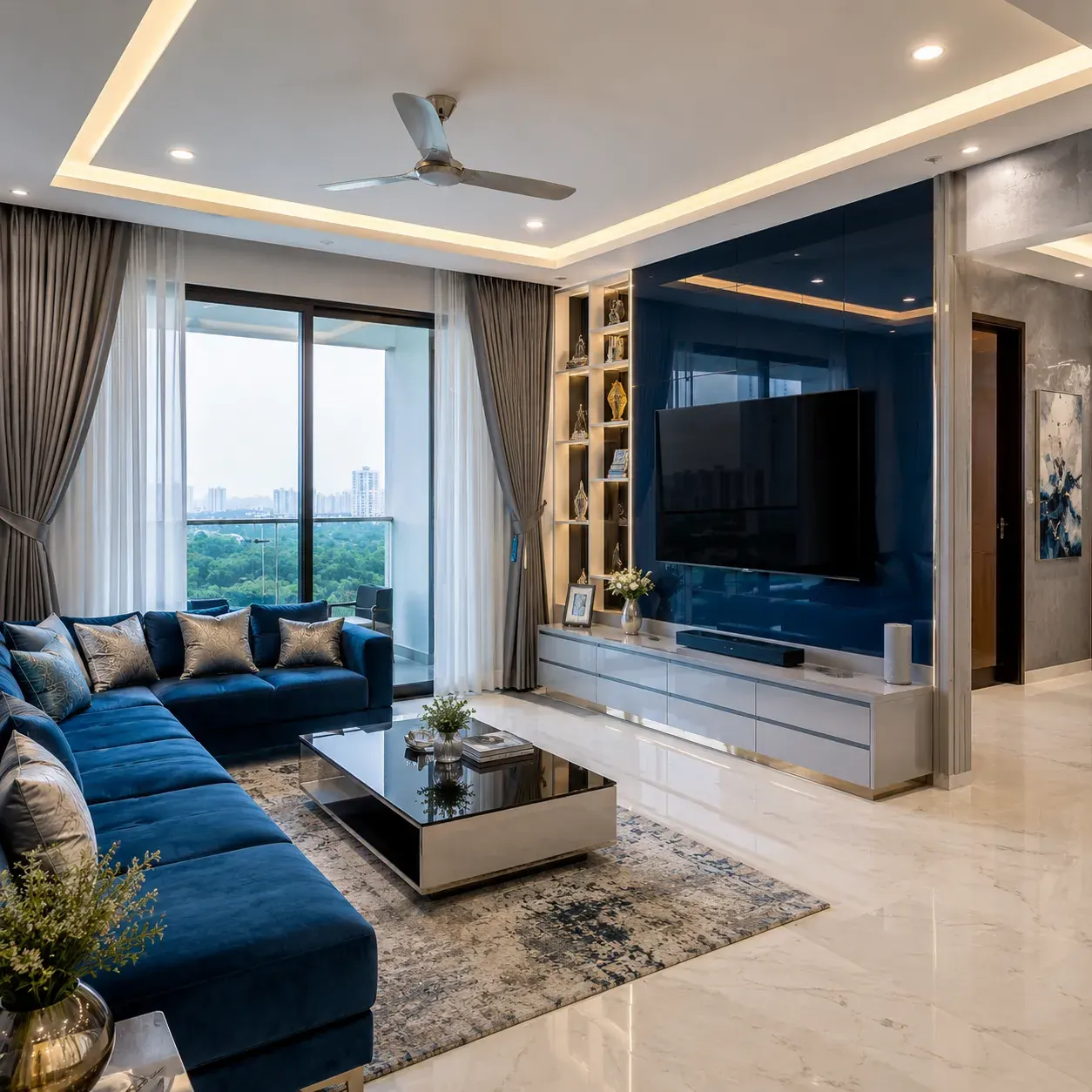 Contemporary property interior representing design, construction and improvement projects