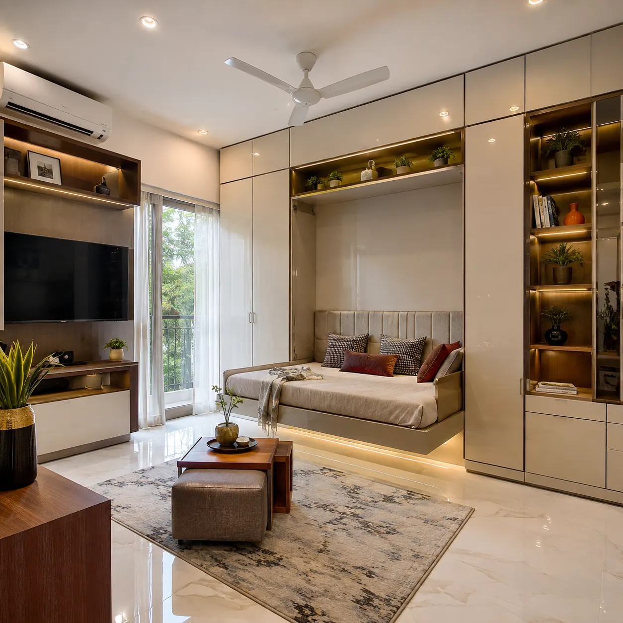 Space saving furniture design for small apartment