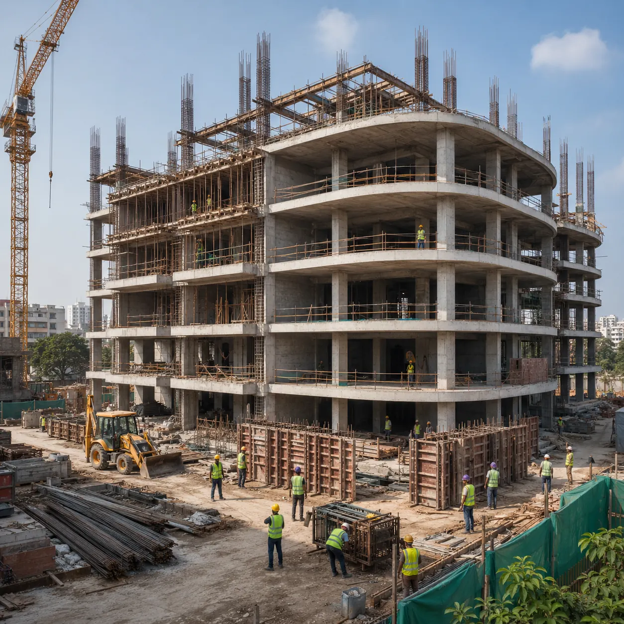 Structural work construction site