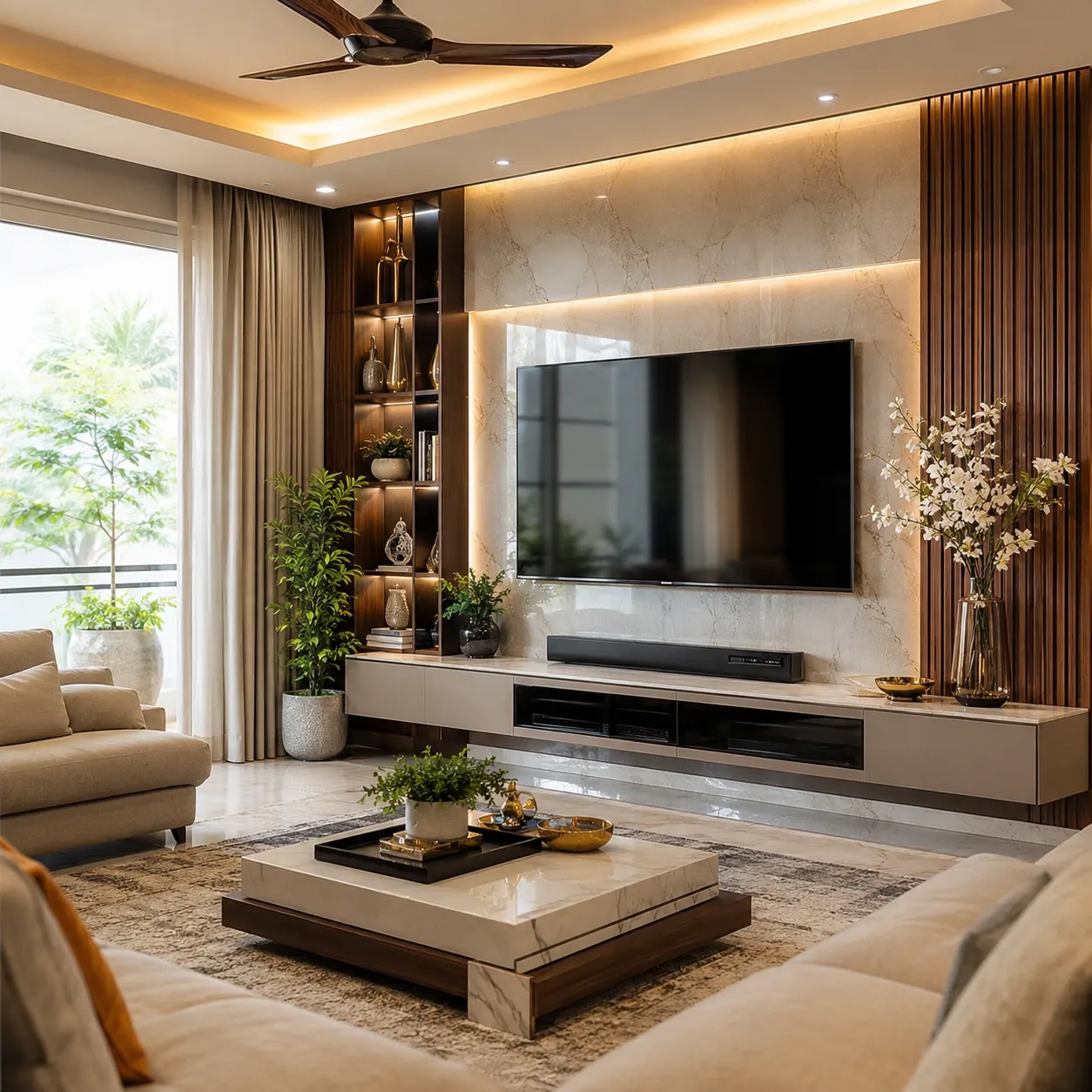 Modern TV unit design for living room