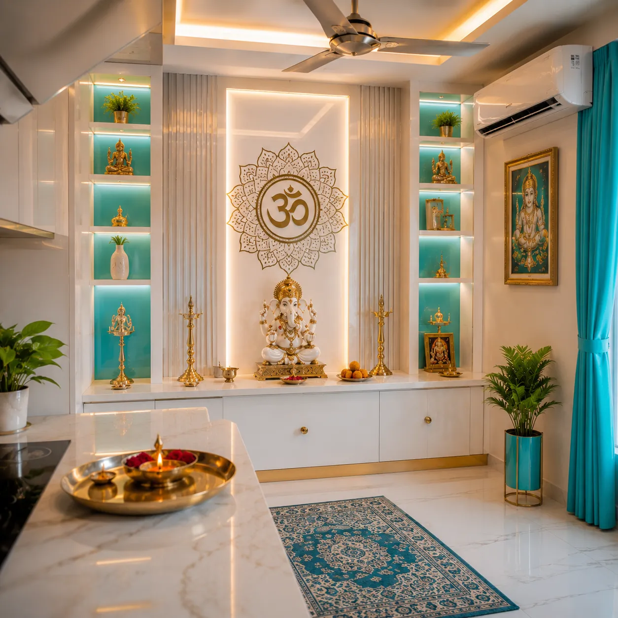 Modern pooja room interior